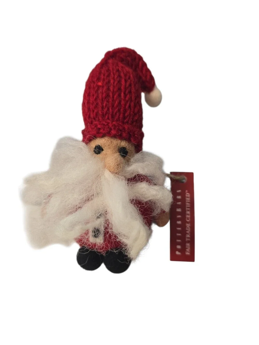 Pottery Barn Handmade Wool? Santa Clause Christmas Ornament Made in Nepal